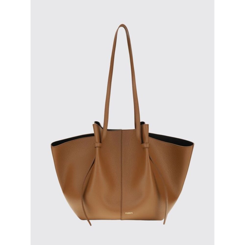 Large Mochi Shoulder Bag Yuzefi In Grained Leather With Laminated Logo